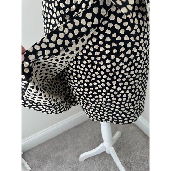 J. Crew Skirt Size 0 Metallic Pebble Print Bow Mini Skirt Black / Gold - Picture 7 of 16